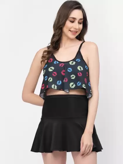 Women Printed Two Piece Skirtini Swim Set - image 3