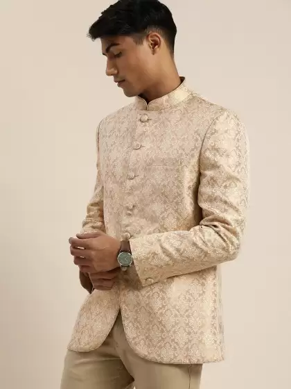 Men Slim-Fit Bandhgala Blazer - image 3