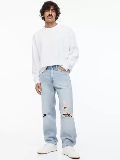 Men Cotton Loose Jeans - image 3