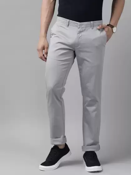 Men Tapered Fit Low-Rise Chinos Trousers - image 3