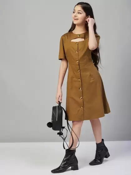 Cotton A-Line Dress - image 3