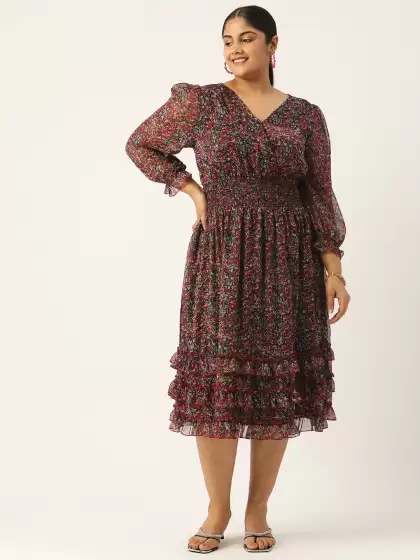 Plus Size Floral Midi Dress - image 3