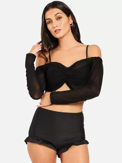Women Off Shoulder 2-Piece swim set - image 3