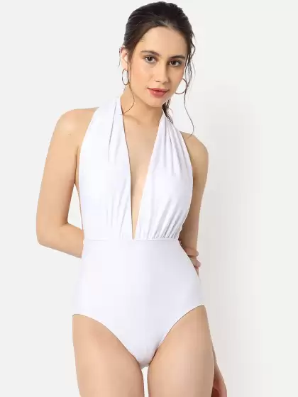 Women Sleeveless Plunge Bodysuit - image 3