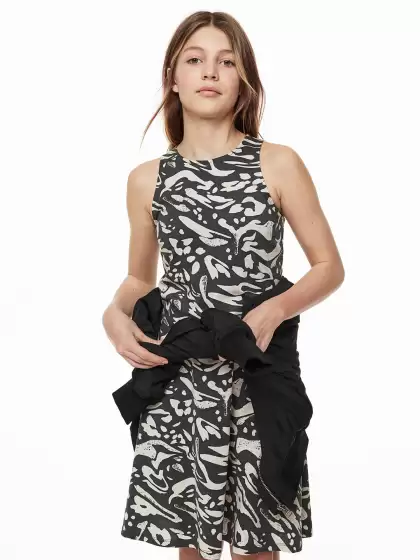 Girls Patterned Jersey Dress - image 3