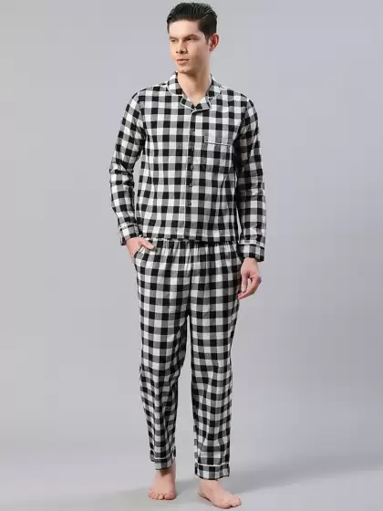 Men Checked Night Suit - image 3