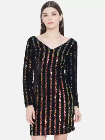 Embellished Mini Sheath Dress - image 3