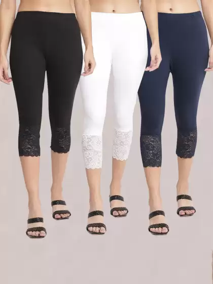 Women Pack of 3 Cotton Capris - image 3