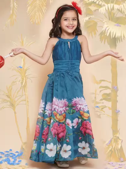 Girls Printed Maxi Dress - image 3