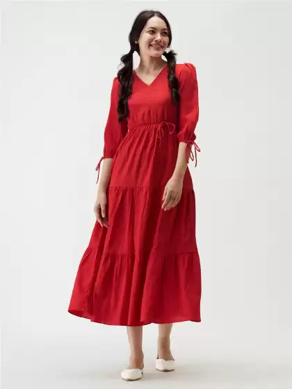Tiered Maxi A-Line Dress - image 3