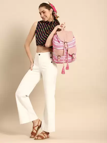 Women Self Design Backpack - image 3