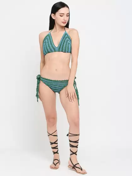 Women Striped Swim Bikini Set - image 3