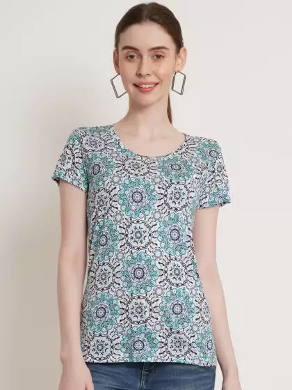 Floral Printed Cotton T-shirt - image 3