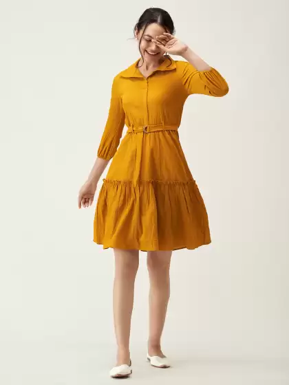 Tiered Crepe Dress - image 3