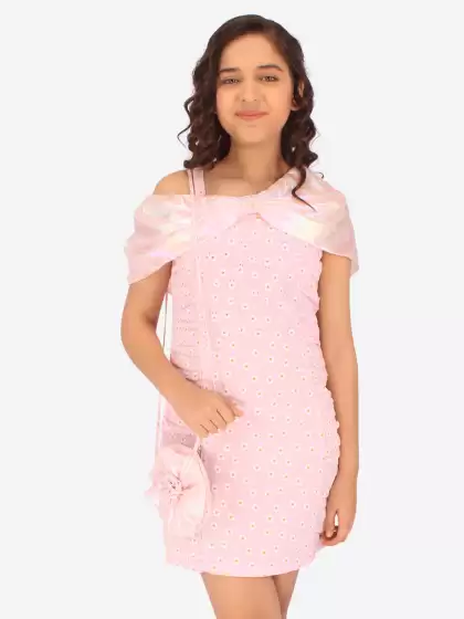 Girls Printed Georgette Dress - image 3