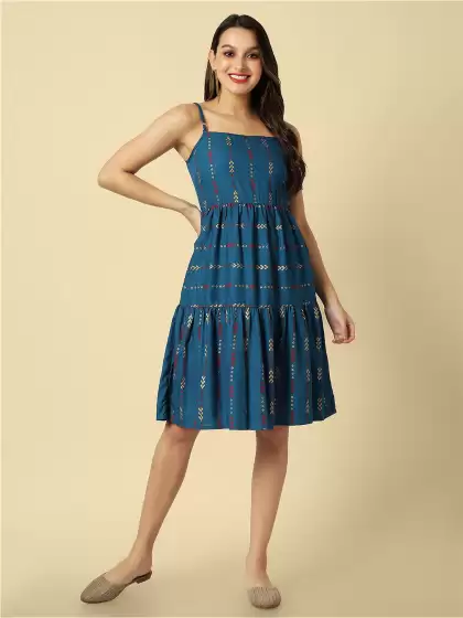 Floral Printed A-Line Dress - image 3