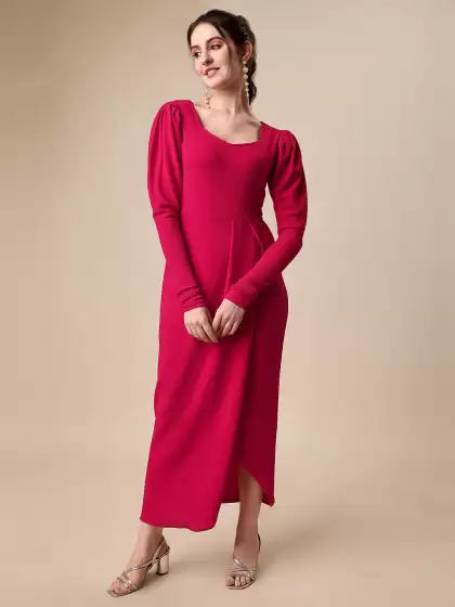 Puff Sleeves Maxi Dress - image 3