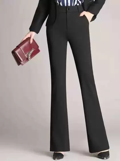 Women Flared High-Rise Trousers - image 3