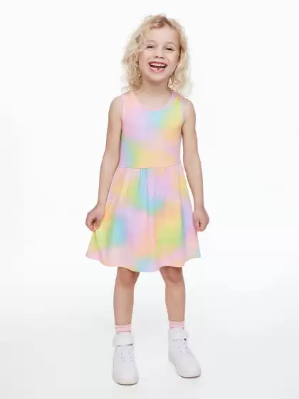 Girls Patterned Cotton Dress - image 3