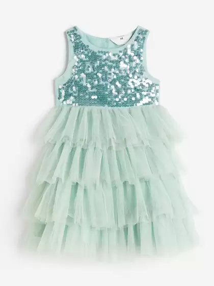 Girls Sequined Tulle Dress - image 3