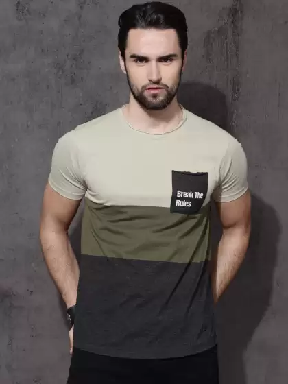Colourblocked Raw Edge T-shirt - image 3