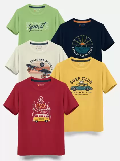 Boys Pack Of 5 Cotton T-shirt - image 3