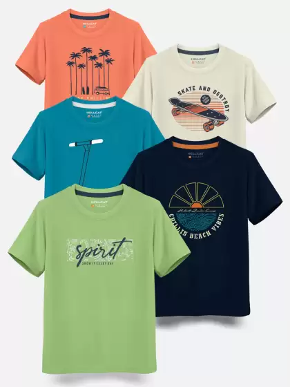 Boys Pack Of 5 Cotton T-shirt - image 3