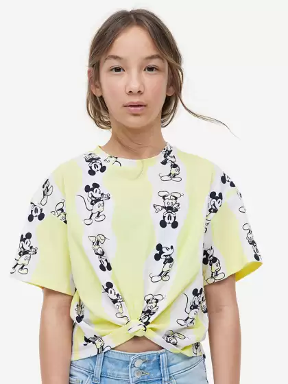 Girls Tie-Hem Cotton T-shirt - image 3