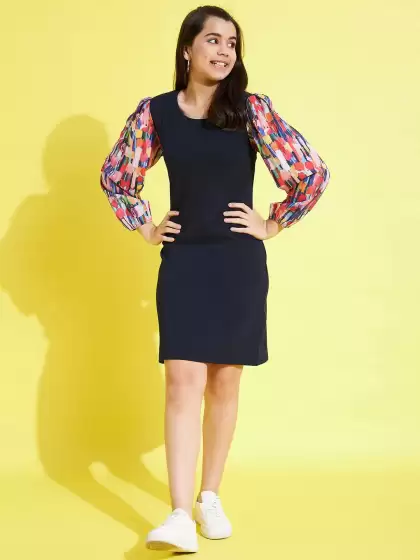 Girls Printed Sheath Dress - image 3