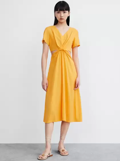 Cut-Out A-Line Midi Dress - image 3