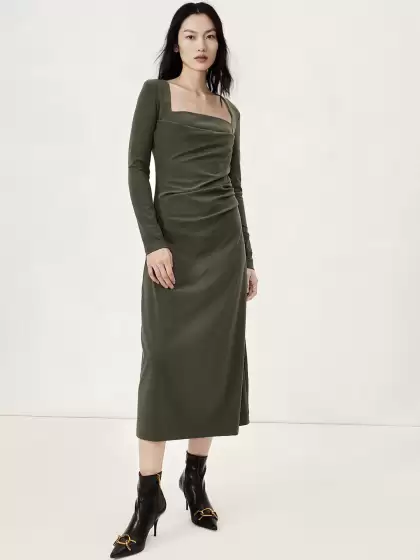 Ruched Sheath Midi Dress - image 3