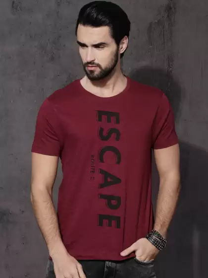 Slub Effect Printed Cotton Pure Cotton T-shirt - image 3