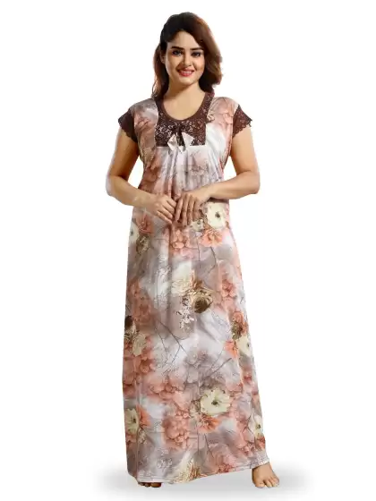 Printed Satin Nightdress - image 3