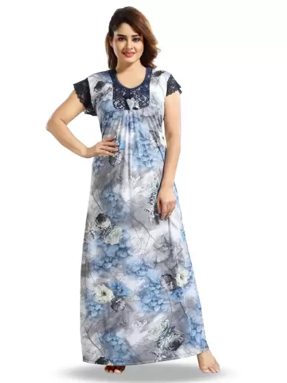 Printed Satin Nightdress - image 3