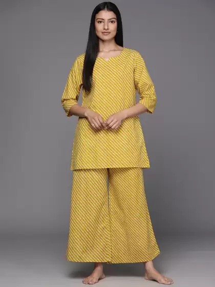 Women Geometric Print Night suit - image 3