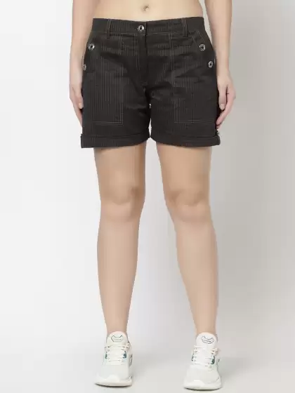 Women Checked Cotton Shorts - image 3