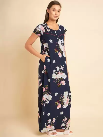 Floral Printed Maxi Nightdress - image 3