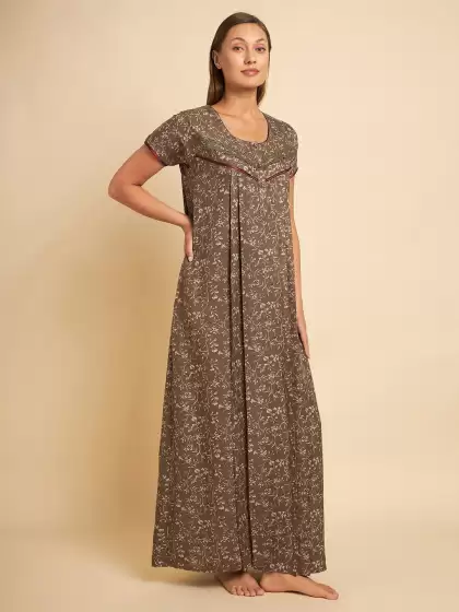 Floral Printed Maxi Nightdress - image 3