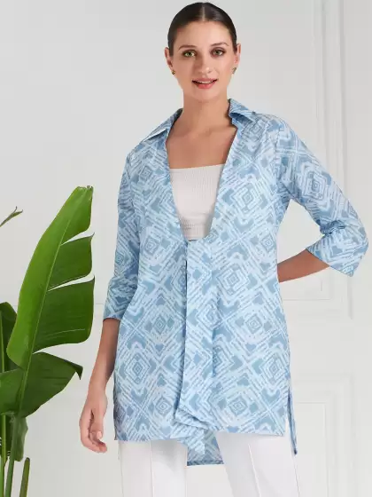 Women Cotton Tie-Up Shrug - image 3