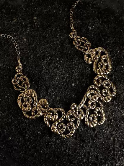 Gold-Plated Statement Necklace - image 3