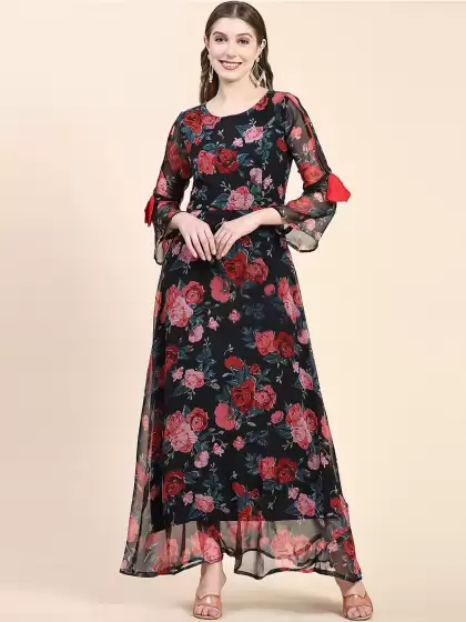 Printed A-Line Ethnic Dress - image 3