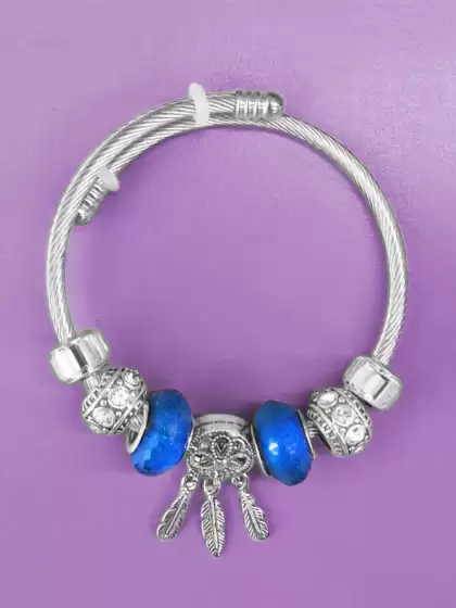 Women Silver-Plated Charm Bracelet - image 3