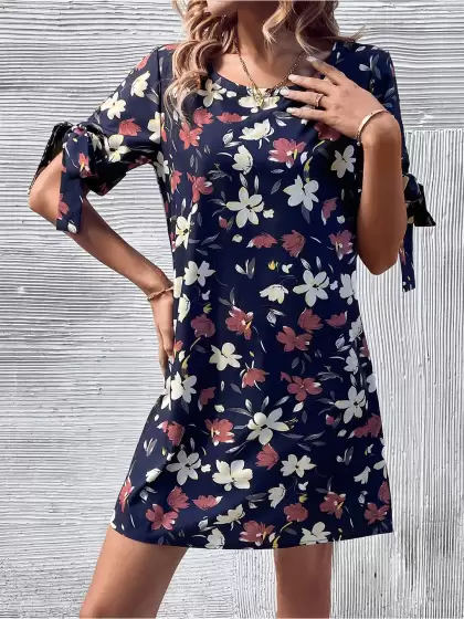 Printed A-Line Dress - image 3