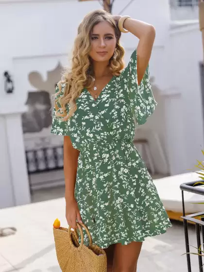 Printed Fit & Flare Mini Dress - image 3