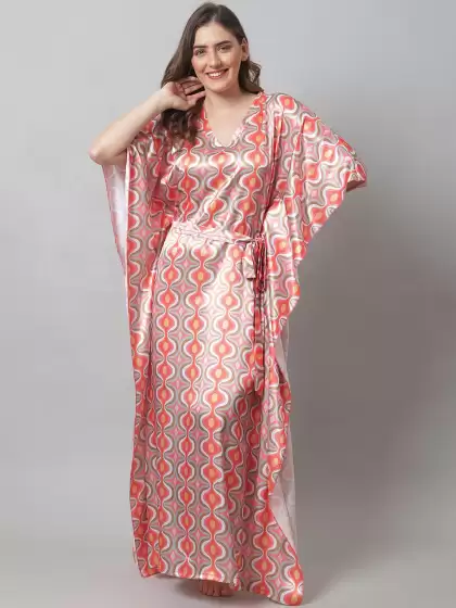 Printed Satin Maxi Nightdress - image 3