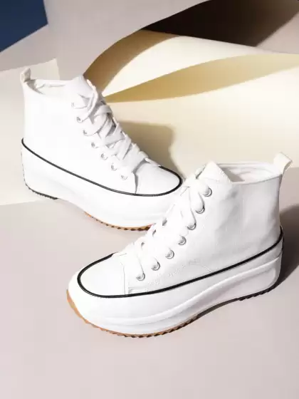 Women Canvas High-Top Sneakers - image 3