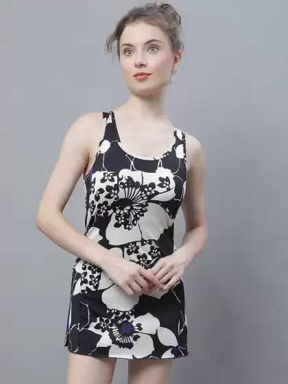 Printed A-Line Swimming Dress - image 3