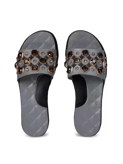 Women Embellished Sliders - image 3