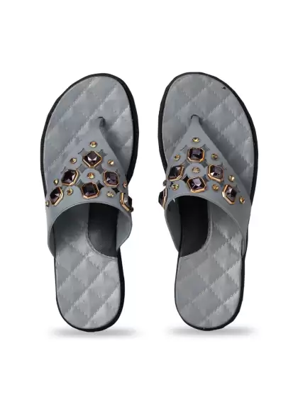 Women Embellished Thong Flip-Flops - image 3