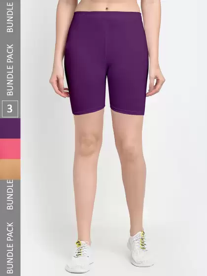Women Pack Of 3 Sports Shorts - image 3